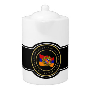 Tricolor and Alphabet Armenian Teapot
