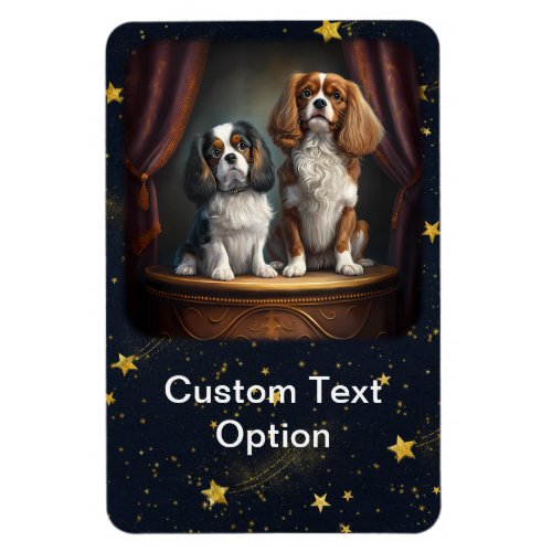 Tricolor and Blenheim Cavalier King Charles  Magnet