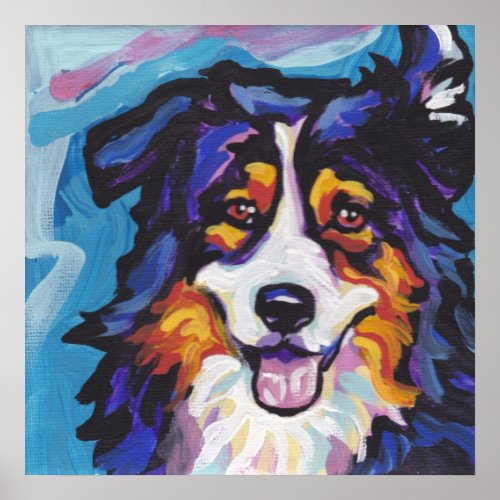 Tricolor Australian Shepherd Pop Art Print