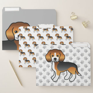 Tricolor Beagle Cute Cartoon Dog File Folder