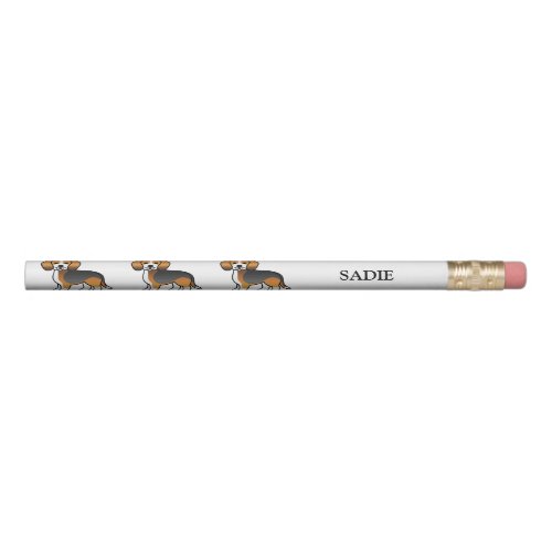 Tricolor Beagle Cute Cartoon Dog  Name Pencil