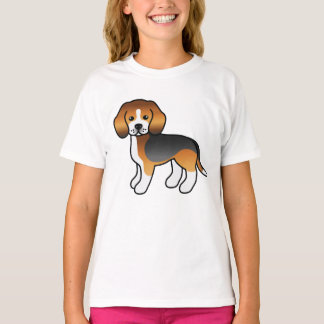 Tricolor Beagle Cute Cartoon Dog T-Shirt