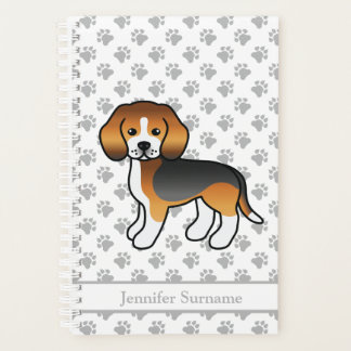 Tricolor Beagle Cute Cartoon Dog &amp; Text Planner