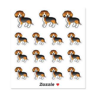Tricolor Beagle Cute Cartoon Dogs Sticker