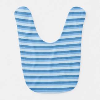 Tricolor Blue stripes Pattern Baby Bib