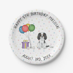 Tricolor Cavalier King Charles Spaniel - Birthday Paper Plates
