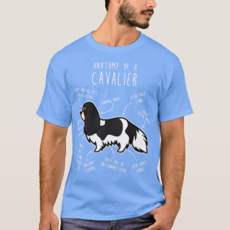 TriColor Cavalier King Charles Spaniel Dog Anatomy T-Shirt