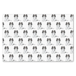 Tricolor Cavalier King Charles Spaniel Dog Pattern Tissue Paper
