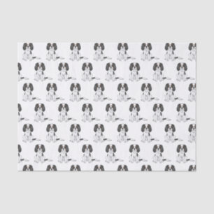Tricolor Cavalier King Charles Spaniel Dog Pattern Tissue Paper