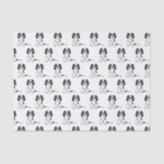 Tricolor Cavalier King Charles Spaniel Dog Pattern Tissue Paper