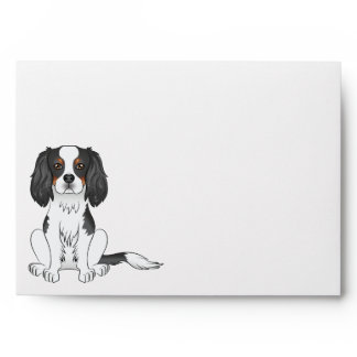 Tricolor Cavalier King Charles Spaniel Dog Sitting Envelope