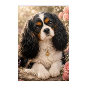 Tricolor Cavalier King Charles Spaniel in a Romant Acrylic Print