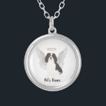Tricolor Cavalier King Charles Spaniel Sympathy Silver Plated Necklace<br><div class="desc">There are some who bring a light so great to the world, that even after they are gone, their light remains. Let a sweet necklace bring comfort to your heavy heart as you take a moment to remember your beloved black, white, and red tricolor cavalier king charles spaniel. For the...</div>