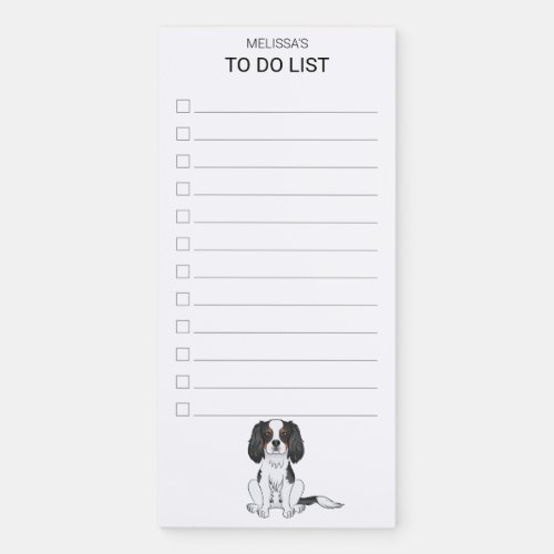 Tricolor Cavalier King Charles Spaniel To Do List Magnetic Notepad