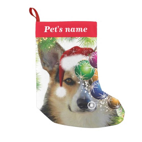 Tricolor Christmas Corgi Small Christmas Stocking