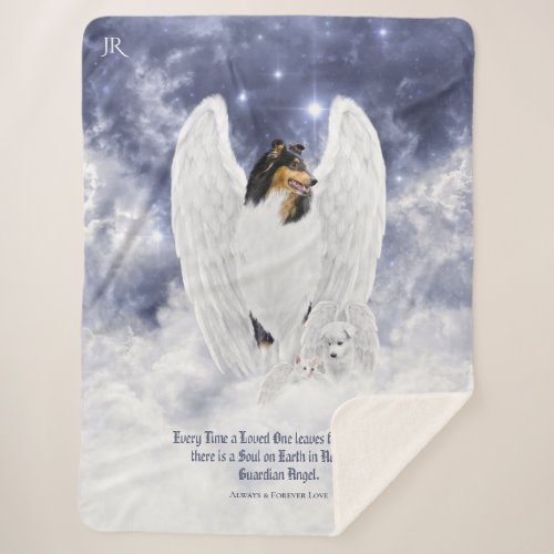 Tricolor Collie Angel  Cherubim Dog Heaven _ Sherpa Blanket