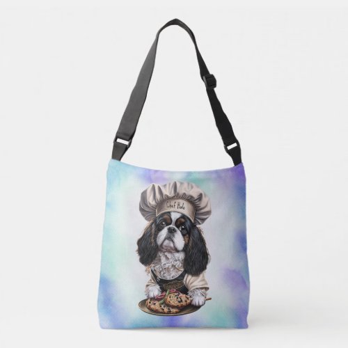 Tricolor Cooking Chef Cavalier Charles Spaniel Crossbody Bag