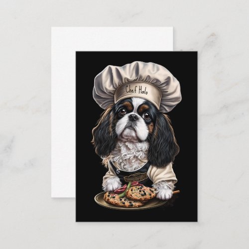 Tricolor Cooking Chef Cavalier Charles Spaniel Note Card