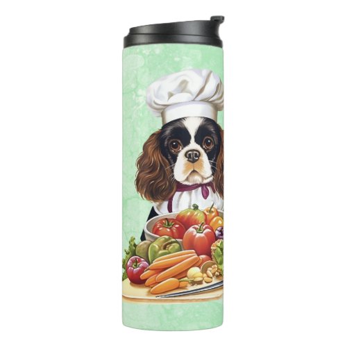 Tricolor Cooking Chef Cavalier Charles Spaniel Thermal Tumbler