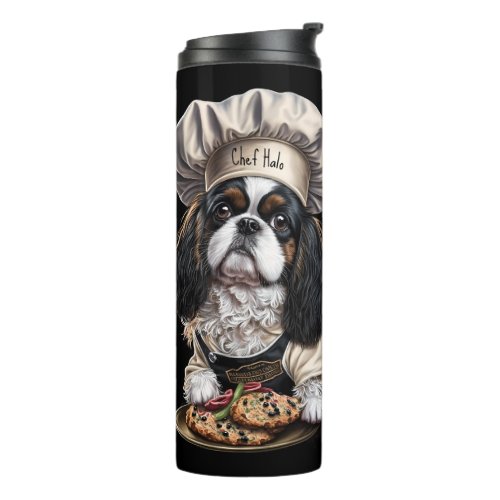 Tricolor Cooking Chef Cavalier Charles Spaniel Thermal Tumbler