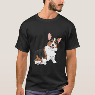 Tricolor Corgi Corgi Mom Corgi Dad Cute Corgi Draw T-Shirt