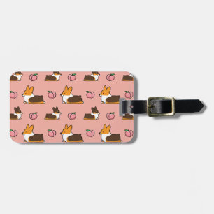 Tricolor Corgi Peach Sploot Luggage Tag