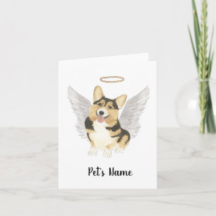 Tricolor Corgi Sympathy Memorial Card