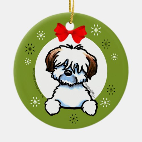 Tricolor Coton de Tulear Christmas Classic Ceramic Ornament