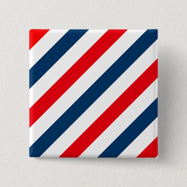 Tricolor Diagonal Stripes(blue, white, and red) Button (Front)