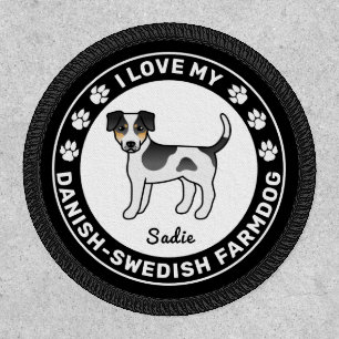 Tricolor Dog I Love My Danish-Swedish Farmdog Patch