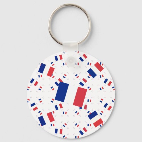 Tricolor France Flag in Multiple Layers Askew Keychain