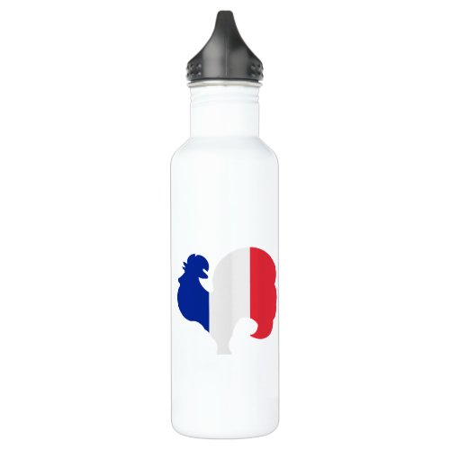 Tricolor French Rooster  Stainless Steel Water Bottle
