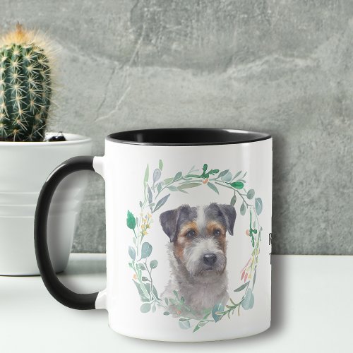 Tricolor Jack Russell Terrier Wreath Coffee Mug
