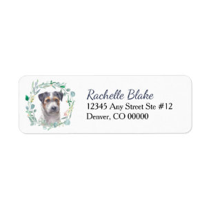 Tricolor Jack Russell Terrier Wreath Label