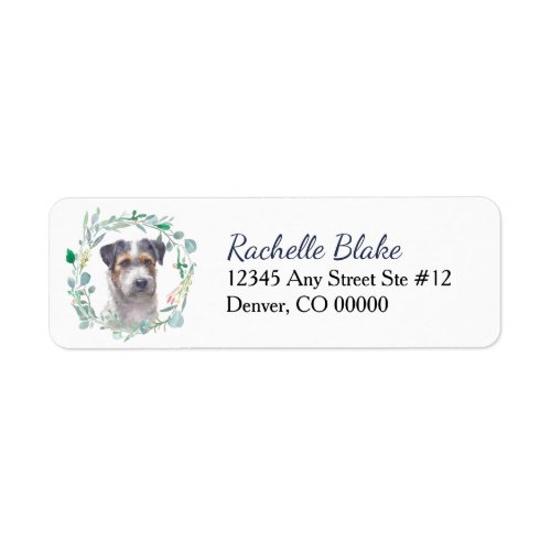 Tricolor Jack Russell Terrier Wreath Label