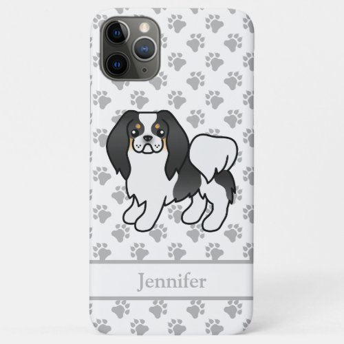 Tricolor Japanese Chin Cartoon Dog  Name iPhone 11 Pro Max Case