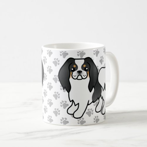 Tricolor Japanese Chin Cartoon Dog  Paws Coffee Mug