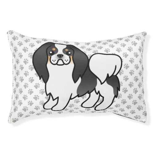 Tricolor Japanese Chin Cartoon Dog  Paws Pet Bed