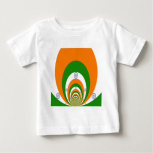 Tricolor of a very deep saffron, white GREEN Baby T-Shirt