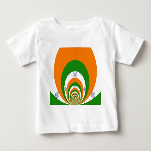 Tricolor of  a very deep saffron white GREEN Baby T_Shirt