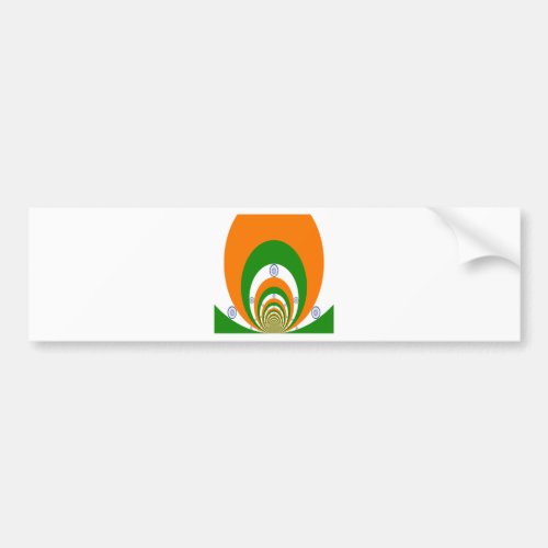 Tricolor of  a very deep saffron white GREEN Bumper Sticker