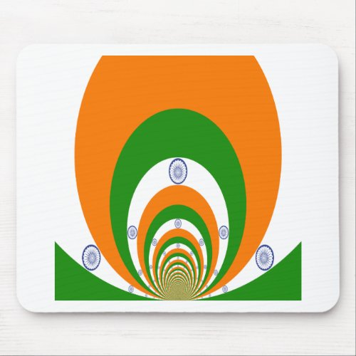Tricolor of  a very deep saffron white GREEN Mouse Pad