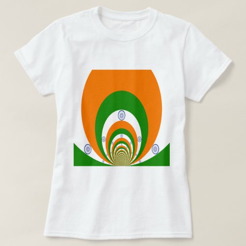 Tricolor of  a very deep saffron white GREEN T_Shirt