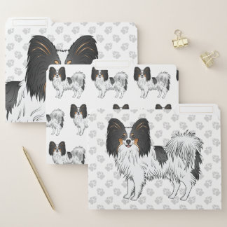 Tricolor Papillon Cute And Happy Cartoon Dog File Folder