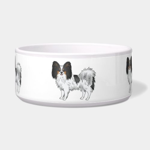 Tricolor Papillon Cute And Happy Cartoon Dogs Bowl