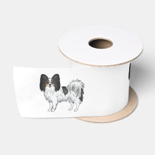 Tricolor Papillon Cute And Happy Cartoon Dogs Satin Ribbon