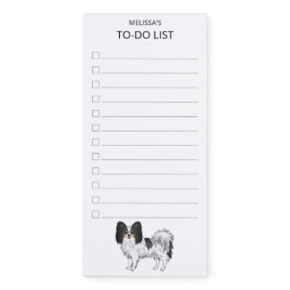 Tricolor Papillon Happy And Cute Dog - To-Do List Magnetic Notepad