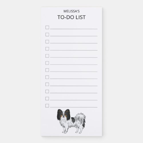 Tricolor Papillon Happy And Cute Dog _ To_Do List Magnetic Notepad