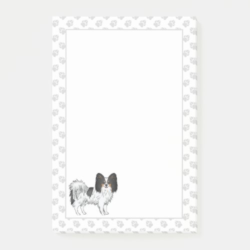 Tricolor Papillon Happy Cartoon Dog With Paws Post_it Notes