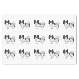 Tricolor Papillon Happy Cartoon Dogs Pattern Tissue Paper